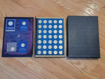 Franklin Mint COMPLETE 39 .925 Silver Medal Set -President