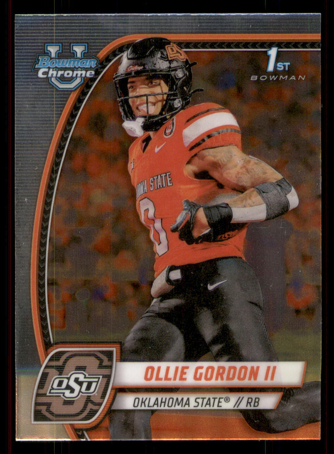 Ollie Gordon II 2024 Bowman University Chrome #197 Oklahoma State Cowboys