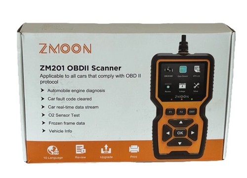 ZMOON ZM201 OBDII Scanner Diagnostic Tool Includes O2 Sensor Tests