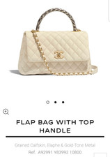 CHANEL 2018 18K Flapbag with Top Handle Elaphe Snake Skin, M / L, NIB