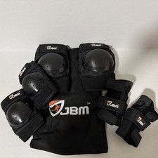 JBM Kids Knee Elbow Pads Wrist Guards For Skating Junior Black