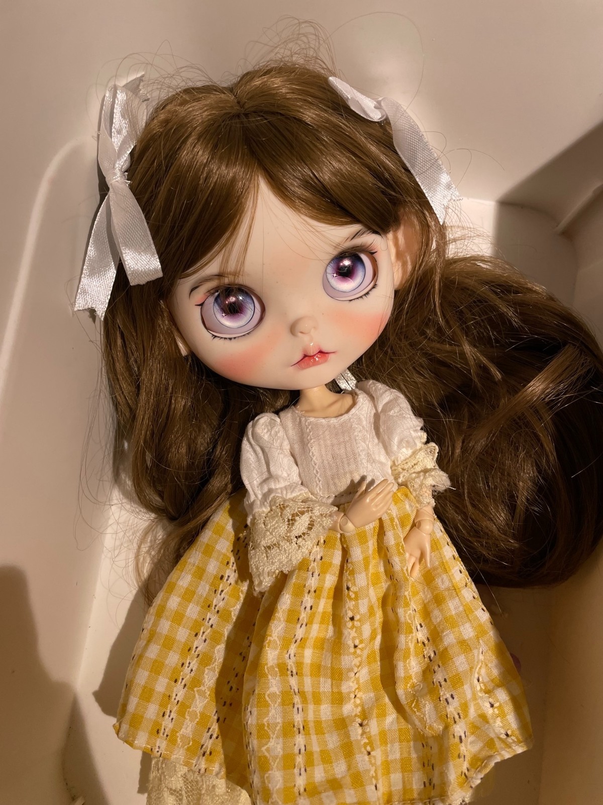 12in Blythe Custom Doll with 4 Glass Eyes & 19 Joints + Outfit