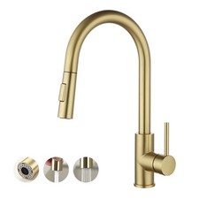 Gold Kitchen Faucet,High Arc Stainless Steel Material,with Pull Down Kitchen ...