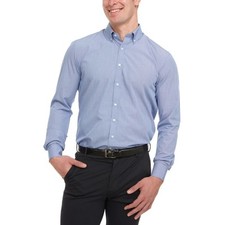 Chaps Men's Button-Down Dress Shirt, Dark Blue Size L 16-16.5   34/35