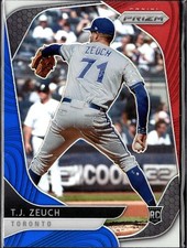 2020 Panini Prizm Red White & Blue Prizm Rookie RC #3 T.J. Zeuch Blue Jays