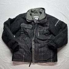 Columbia Boys Black Gray Geometric Basic Jacket Fleece Lined Zip Size 10/12