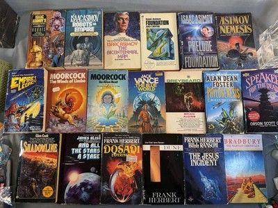 VTG Sci Fi Paperback Book Lot 1960s, 70s, 80s - Asimov Herbert Cook Blish Wells