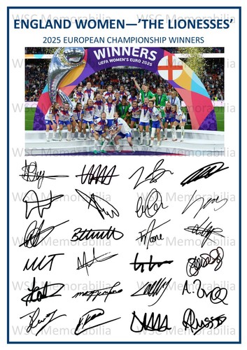 11759. England Women Signed Team Sheets (A4 Prints) CHOOSE A VERSION 2023-25