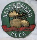 VINTAGE HARD PLASTIC MOOSEHEAD CANADIAN LAGER BEER SIGN ALL BRAND IMPORTERS INC