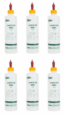 Ideal 7004 16 Oz Lamb & Kid Screw On Top Nursing Feeding Bottle - Pack of 6
