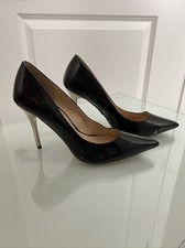 Rock  Republic Black Patent High Back Pointed Silver Heels  Size 6.5