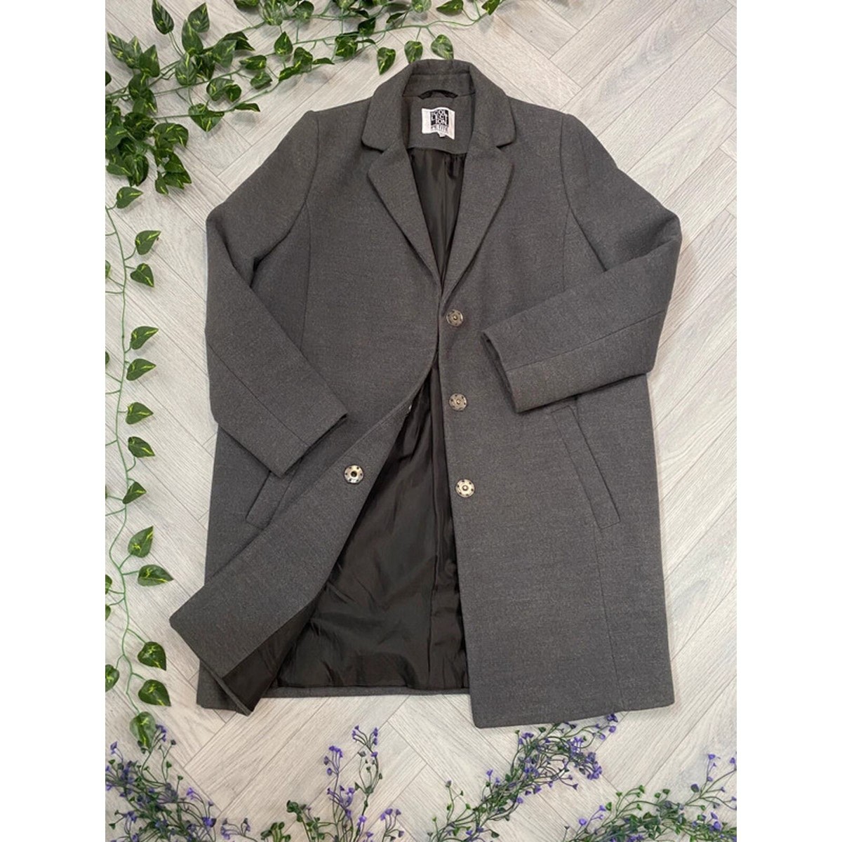 Collection Debenhams size 12 Petite grey pea coat autumn winter