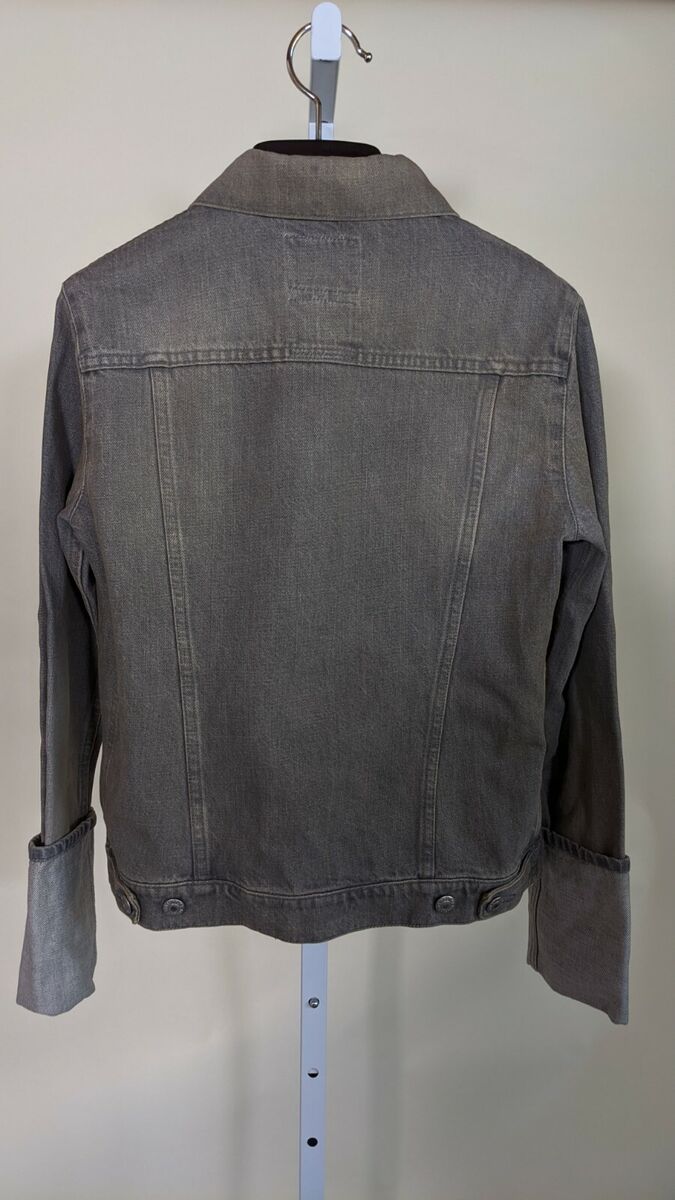 Helmut Lang Archive Vintage Heavy Denim Gray Roll Cuff Jacket 40 Italy