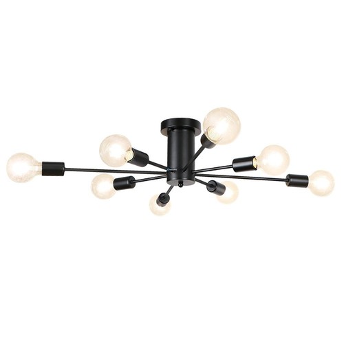 Modern 8 Light Ceiling Fixture Semi Flush Mount Sputnik Chandelier Living Room - Picture 19 of 23