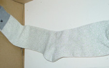 X SILVER VINTAGE 1980's CHRISTMAS SOCKS PERFECT FOR THE HOLIDAYS -NICE 