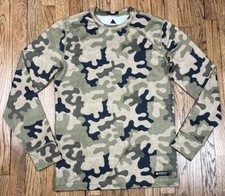 Burton Dryride Camo Pullover Long Sleeve Baselayer Shirt Men s Size Small