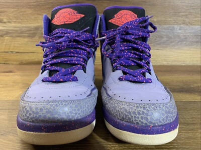 Nike Air Jordan 2 Retro Iron Purple Basketball Shoes Mens Size 9.5