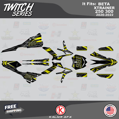 Graphics Kit for Beta Xtrainer 250 300 2020 2021 2022 Twitch Series - Yellow