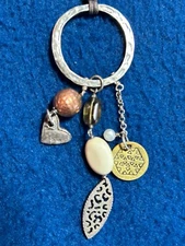 Silpada Necklace Retired N1568 Mixed Metals Howlite Pearl Leather Charm