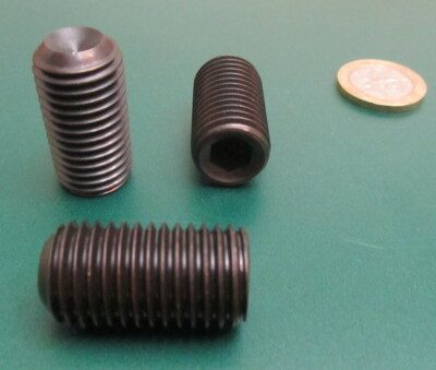 Metric Alloy Steel Set Screws, Cup Point, M16 x 2 x 30mm Length, 10 Pieces