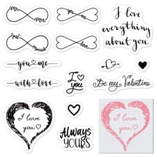 Valentines Love Hearts Clear Stamps for Card Making and Photo Album Decoratio...