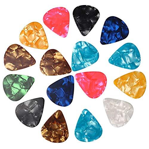 60 púas coloridas de guitarra de celuloide para bajo eléctrico acústico