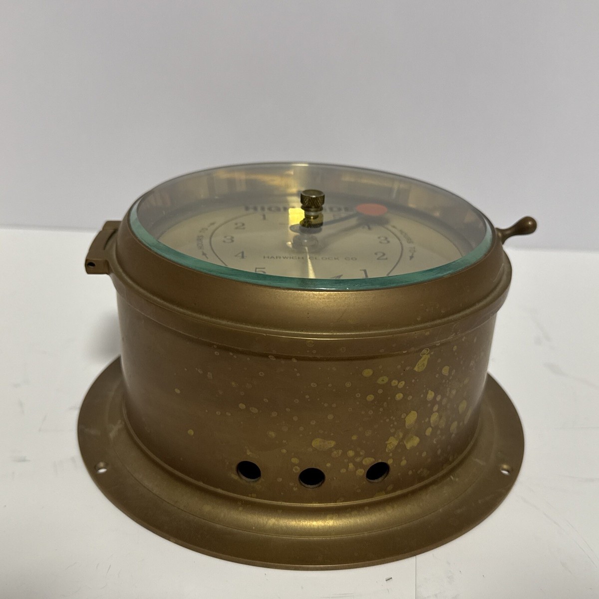 ビンテージ　HarwichClock Co. MarineBarometer HARWICH CLOCK Co Quartz, Barometer, High, Low Tide/ Sold As