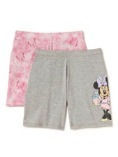 DISNEY MINNIE MOUSE 2 PACK BIKER SHORTS GIRLS SIZE 4/5 6/6X 7/8 NEW