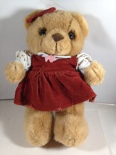 RUSS BERRIE  CO 10  Brown Teddy Bear Corduroy Dress