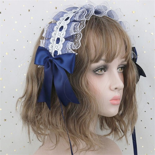 Lolita Alloy Lively Band Lace Ribbon Maid opaski Bowknot Headband - Picture 25 of 27