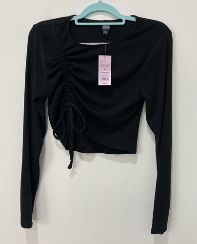 Haut Wild Fable Noir à Manches Longues - Col Carré, Taille S, Neuf Avec étiquettes (NWT)