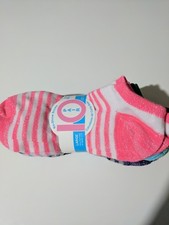 Girls 10 Pack No Show socks multi colored striped size L 4-10 NEW