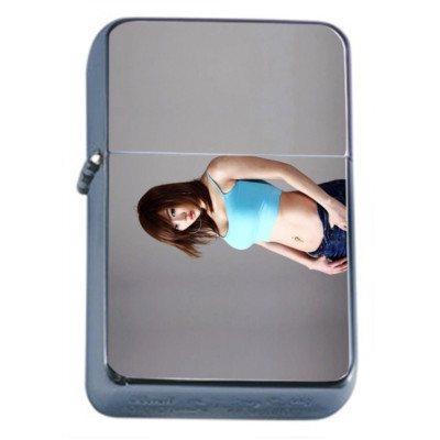 Korean Pin Up Girls D2 Flip Top Oil Lighter Wind Resistant 