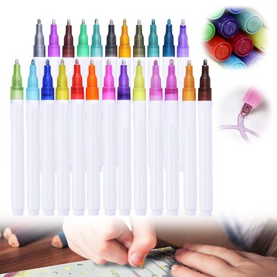 Marker Pen Highlighter Outline Marker Set Metallic Paint  Glitter Markers 10ml