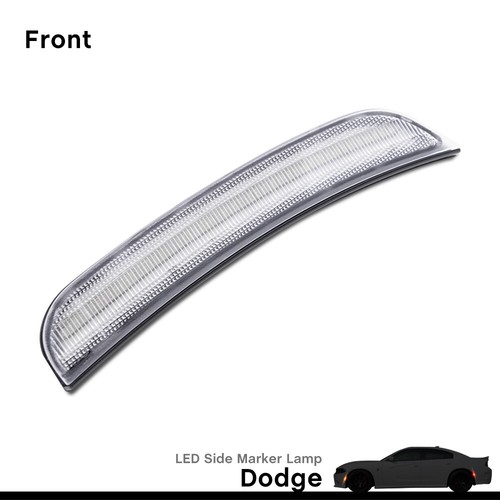 Clear Lens Led Side Marker Lamp for 15-up Dodge Charger Front&Rear Amber&Red 4PC - Picture 4 of 7