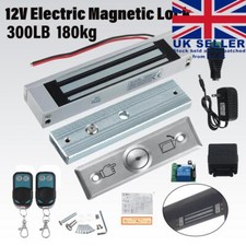 ELECTRIC MAGNETIC LOCK HOLDING FORCE 300LBS DOOR ENTRY ACCESS&2xREMOTE CONTROLS