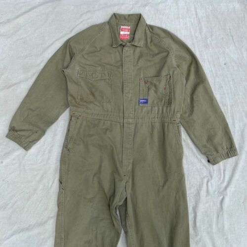 Vintage Hard Yakka Coveralls Men 102cm x 77cm Green Cotton Australian Workwear - Picture 3 of 23
