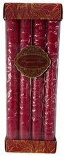 FRAGRANCE FREE Set (8) Chesapeake Bay Hand Poured 10" Taper Candle RED Unscented