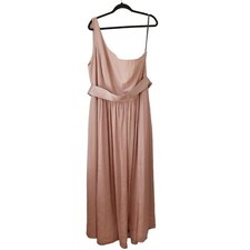 White by Vera Wang One Shoulder Full Length Bridesmaids Dress Pink Size 22