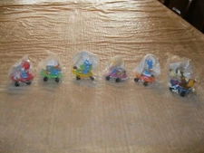Set of 6 smurf Hardee's 1990 skateboard pvc figures mint in bag - Applause