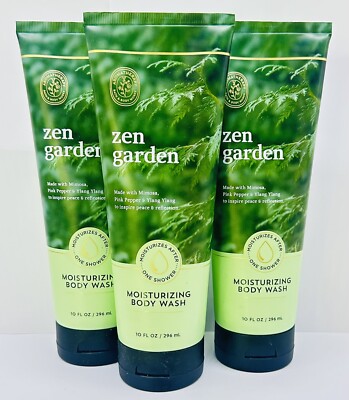 3x ZEN GARDEN Mimosa Ylang NEW 10 oz Moisturizing Body Wash Bath & Body Works
