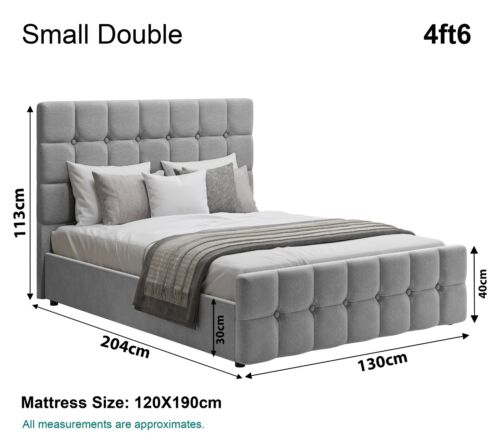 Ottoman Bed Small Double King Size Storage Gas Lift Up Velvet Bed Frame Bedroom - Picture 11 of 44