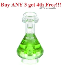 ☀️LEGO Minifigure, Utensil Bottle, Erlenmeyer Flask with Molded Trans-Green