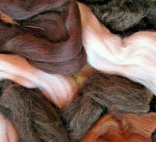 WOOL OFF CUTS BROWNS. 100g BAG waste wool tops. Merino roving. Felting. Crafts