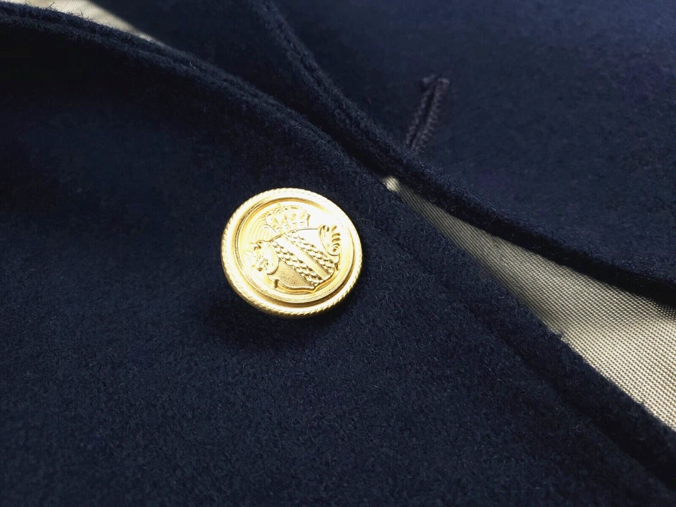 Blazer Man in Woo 42Rl Azul Marino con Botones Dorados De Colección Franela Lana Foto 2 de 4