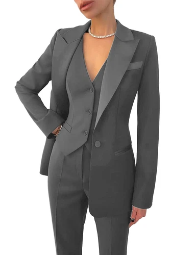 Women 3Pcs Set Wedding Pantsuits Formal Women Suits Office Sets Business Office - Picture 4 of 23