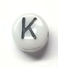  Antique Vintage 1960's 1970's Baby Letter Bead Initial " K " Steampunk #C714