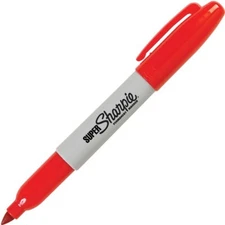 Sharpie Super Sharpie Permanent Markers, Fine Point, Red, 3 pack
