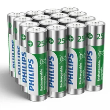 Philips 16 PCS AA HR6 Rechargeable Batteries 2500mAh NiMH 1.2V 500 cycle New