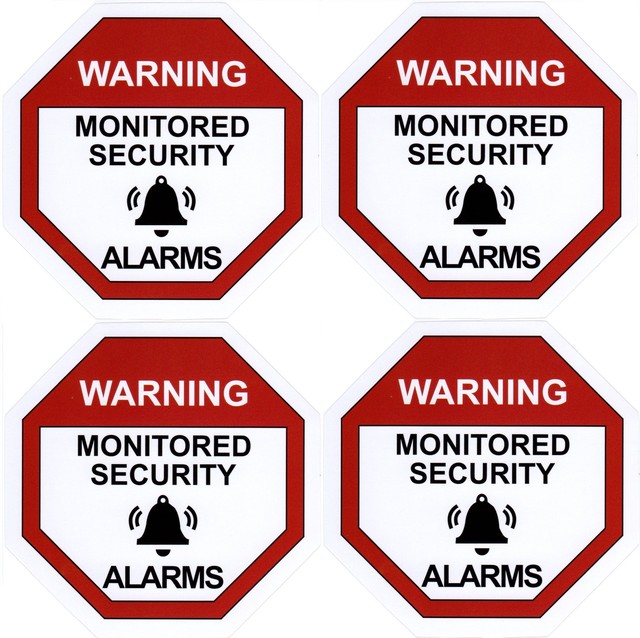 Alarm Warning Sticker, Home Security Vinyl Decal, Burglar House